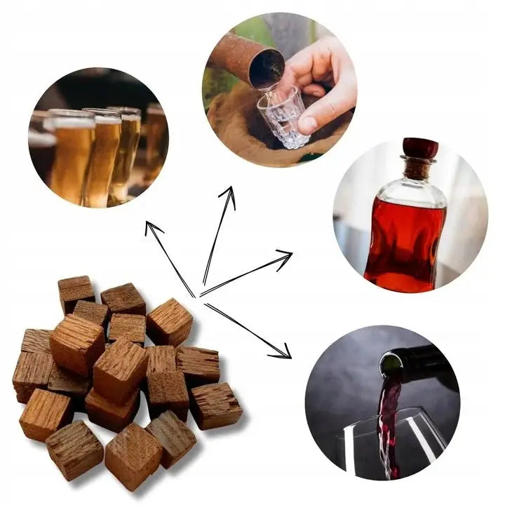 stasowanie kostek drewna CASTANHEIRA opiekane 20g 