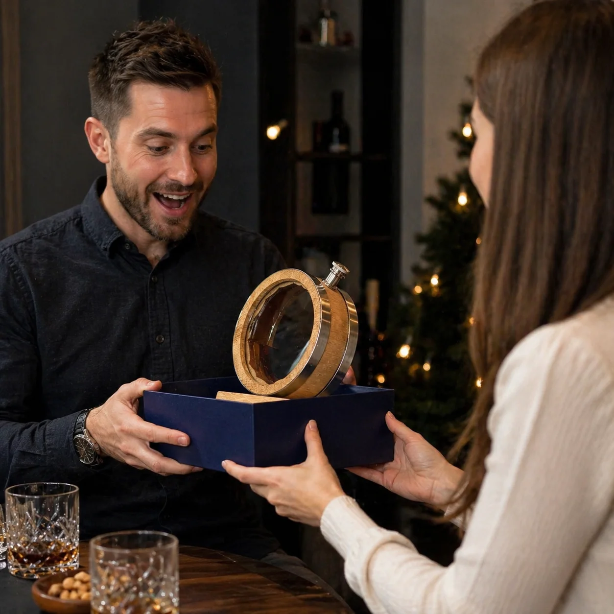 Beczka dębowa ze szklanym dnem Oko Smaku 1L