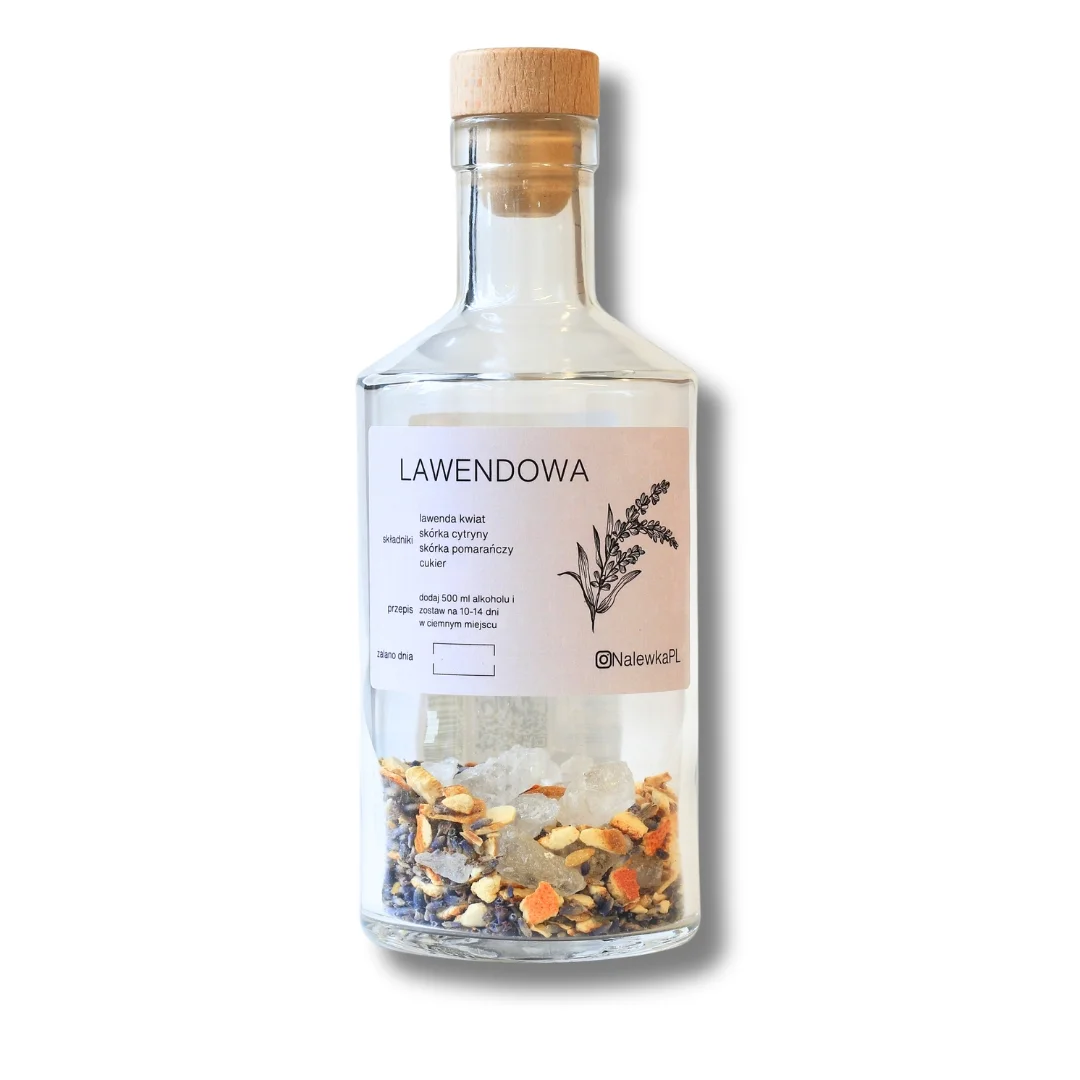 Lawendowa mieszanka do robienia napojów, nalewek szklana butelka 500ml  